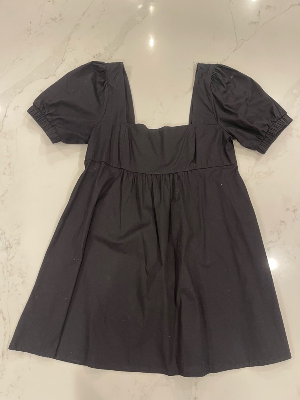 Wild Fable Black Square Neck Puff Sleeve Mini Dress